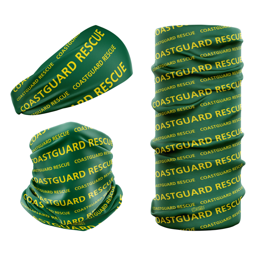 Coastguard Rescue Dark Green & Yellow COS-4 snood bandana seamless multifunctional headwear headband