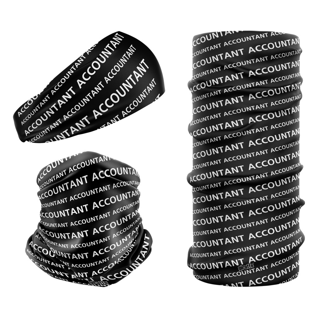 Accountant Black and white ACC-3 snood bandana seamless multifunctional headwear headband