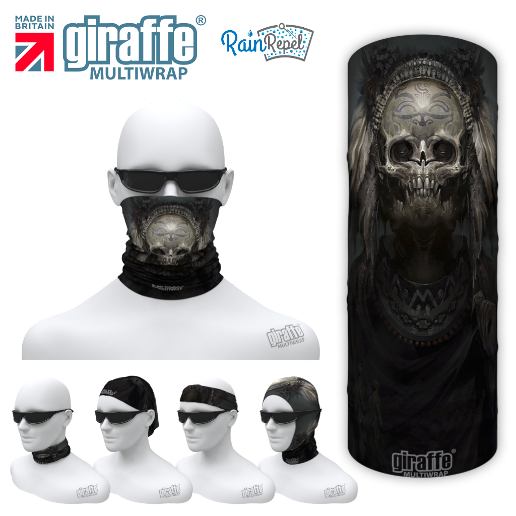 G-572 Goth Skull Face Mask Black Tube  Bandana