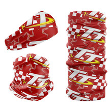 IOM TT Race Isle Of Man Red Checker G-883 Bandana Multi-functional Headgear Tube scarf