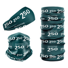 Park run jog  walk 250 Milestone Green  numbers snood bandana seamless multifunctional headwear