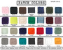 Color swatches of available design options