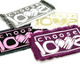 Choose Love iron on patches in custom colors.