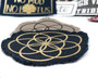 Seed of Life sacred geometry symbol iron on patches in custom colors.