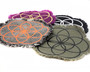 Seed of Life sacred geometry symbol iron on patches in custom colors.