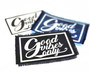 Good vibes only iron on patches in various custom color combinations.