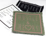 Hustle and heart iron on patches in a variety of color combinations.