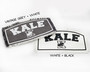 Kale University funny vegan iron on patches.