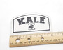 Kale University funny vegan iron on patches.