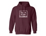 Maroon unisex hoodie with the words be a nice human on the front.