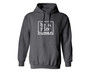 Charcoal grey unisex hoodie with the words be a nice human on the front.