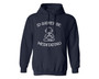 Navy blue unisex funny hoodie with the picture of a monk and the words I'd rather be meditating printed on the front.