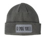 Dark grey beanie with Go Smudge Yourself on a patch.