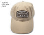 Tan dad hat with taupe and white herbivore patch.