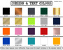 Swatches of available design colors.
