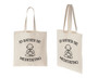 Two view of natural tote bags and I'd rather be meditating printed on it.