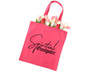 Hot pink tote bag with spiritual gangster printed on it.