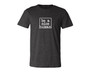 Dark grey heather crewneck t-shirt with be a nice human printed on it.