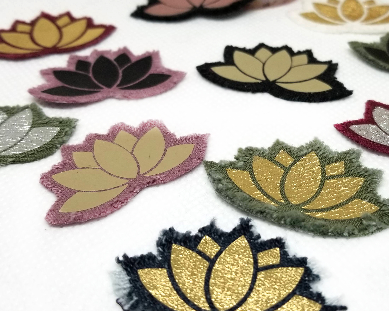 Small Lotus Iron On Patch - Single