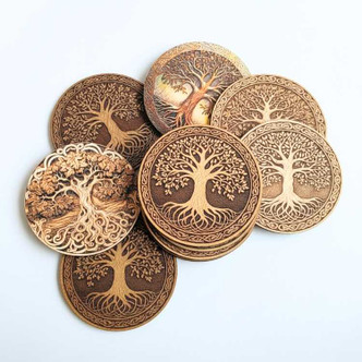 Tree of life Tea Coaster Wooden Set NEUHAUS ZEN [[product_type]]
