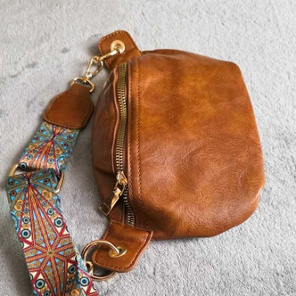 Retro Faux Leather Waist Bag - Brown NEUHAUS ZEN [[product_type]]