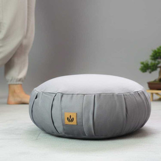 NEUHAUS ZEN grey Zafu meditation cushion for yoga, meditation, and floor seating
