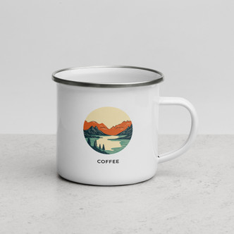 Sunset Trail coffee Enamel Mug