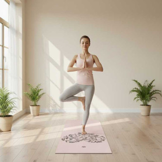 Compact | Heart Suede TPE Yoga Mat- 4mm Thickness NEUHAUS ZEN [[product_type]]