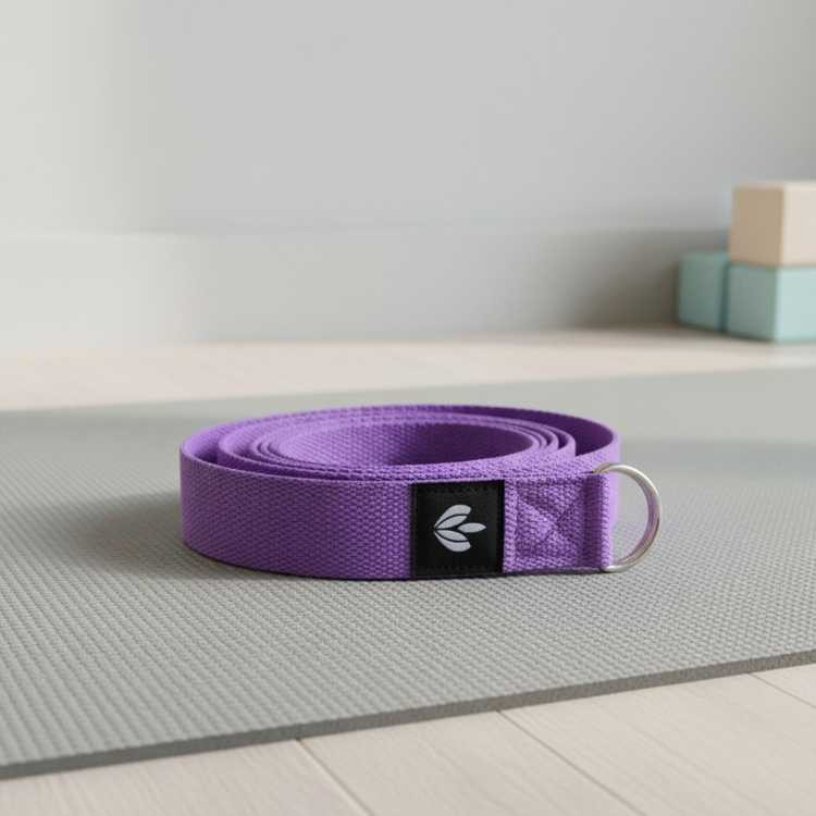 Large Purple D-Ring Yoga Belt NEUHAUS ZEN [[product_type]]