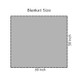 Meditation blanket dimensions and size guide infographic