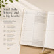 Achieve To Do List Notebook featuring daily planner pages with water intake tracker, mood tracker, priorities and task management sections.