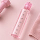 Time to Drink 500ml transparent water bottle in pink with hourly hydration tracker, BPA-free leakproof reusable bottle for everyday hydration.