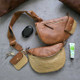 Brown Leather Straw Woven Crossbody Waist Bag NEUHAUS ZEN [[product_type]]