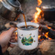 Robust, Lightweight Forest Meadow Enamel Mug, Home Brew, camping, and hiking