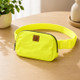 neon yellow lightweight waist bags with adjustable straps and zip compartments displayed on desk table