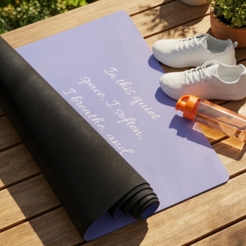 yoga mat in use for home workout and daily yoga practice