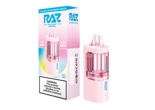RAZ VUE 50K Disposable Pod Blue Raz Strawberry Peach