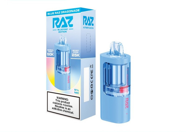 RAZ VUE 50K Disposable Pod Blue Raz Dragonade