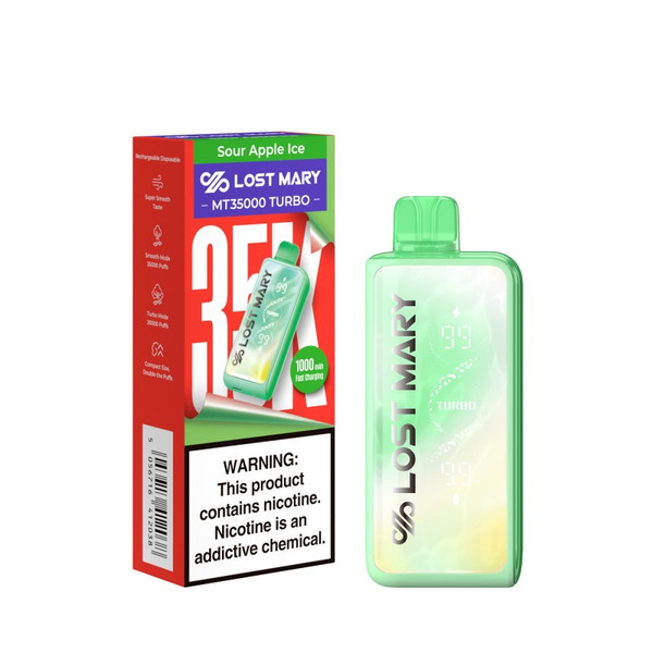 Sour Apple Ice Lost Mary MT35000 Turbo Vape