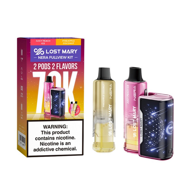 Lost Mary Nera Fullview 70K Kit Juicy Peach Ice & Pineapple Coconut