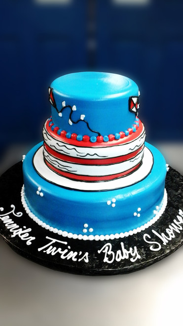 Cat in the Hat Twins Baby Shower Cake (Model# 43003)