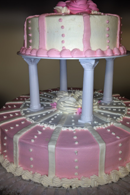 Pink Pillar Tiered Celebration Cake (Model# 52001)