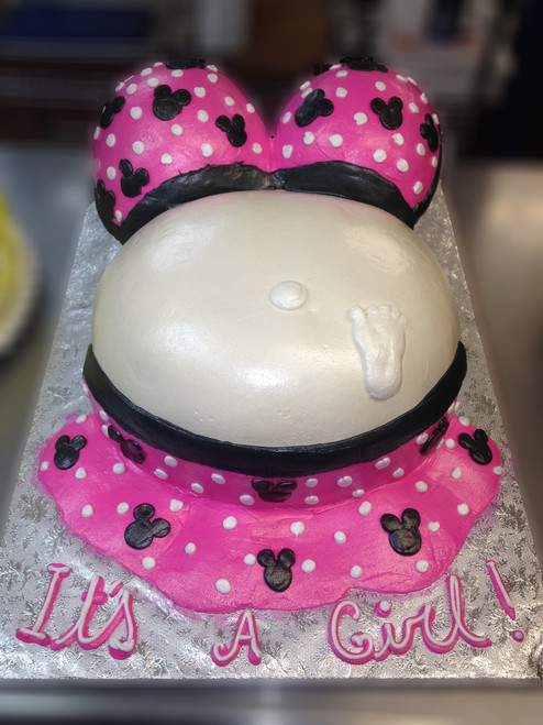 Minnie Mouse Baby Bump It's a Girl Cake (Model# 41009)