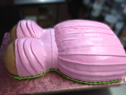 Pink Dress Baby Bump Shower Cake (Model# 41012)