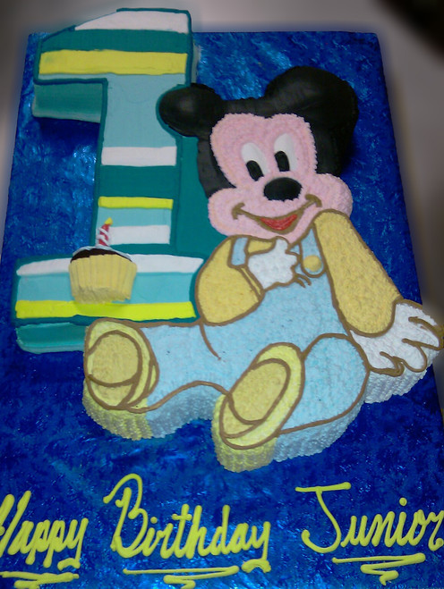 Baby Mickey Mouse First Birthday Cake (Model# 41013)