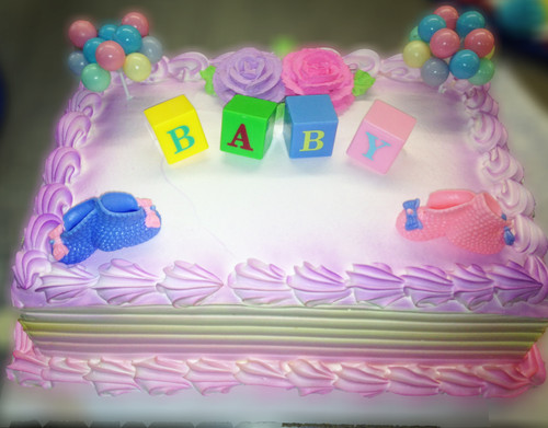 Baby Blocks Booties Shower Cake (Model# 41025)