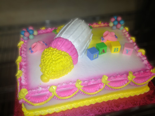Baby Bottle and ABC Blocks Shower Cake (Model# 42012)