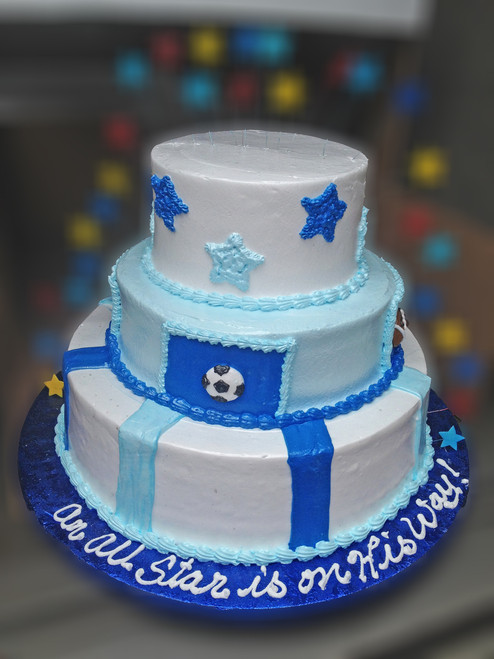 Soccer All Star Baby Shower Cake (Model# 43007)