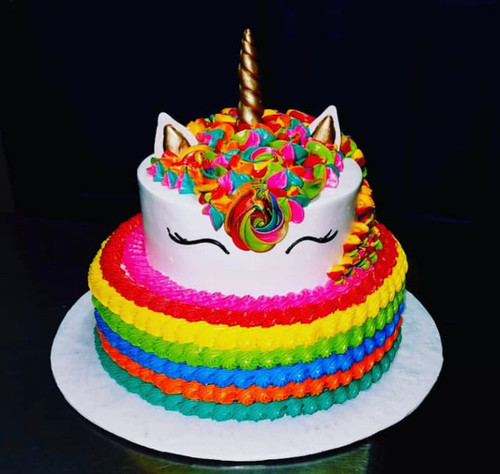 12066 Rainbow Unicorn Cake