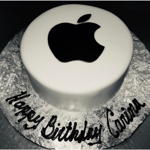 11087 Apple Logo Fondant Cake